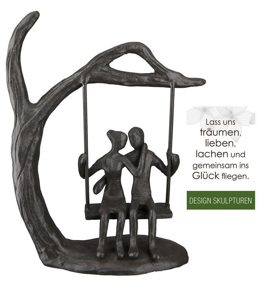 GILDE Dekoobjekt Eisen Design Skulptur LOVERS brüniert, Paar auf Schaukel am Baum mit S GILDE Dekoobjekt Eisen Design Skulptur LOVERS brüniert, Paar auf Schaukel am Baum mit S von GILDE
