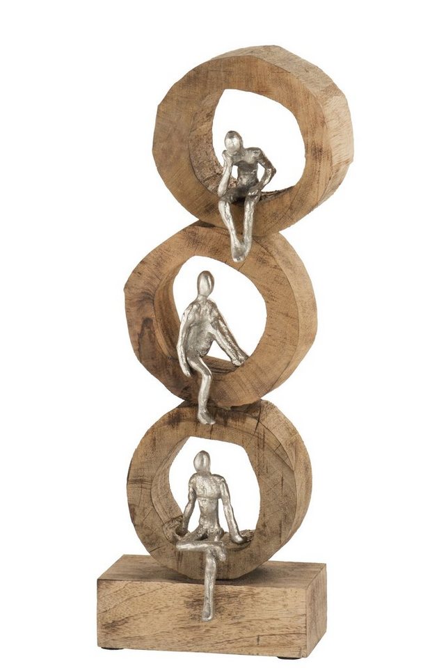 GILDE Dekoobjekt Figur Skulptur DENKER RINGE Mango Holz Geschenk Dekoration Höhe 59cm von GILDE