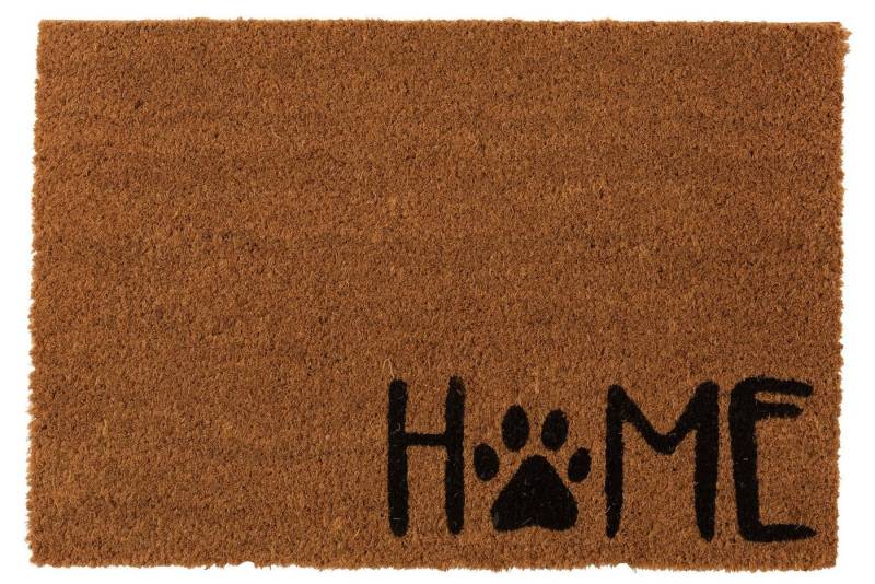 GILDE Dekoobjekt Fußmatte Home mit Hundepfoten-Abdruck aus Kokos in Natur-Schwarz, 60x" von GILDE