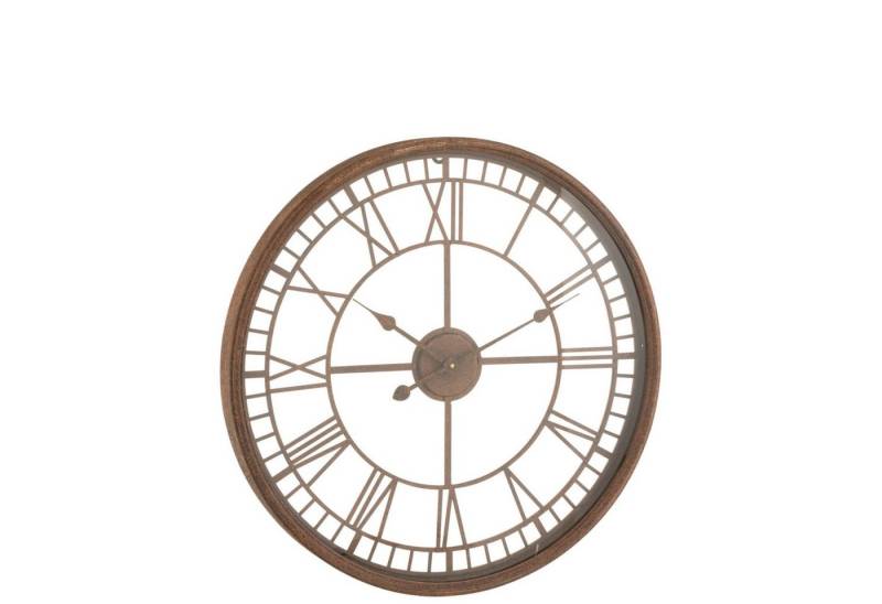 GILDE Dekoobjekt Große Wanduhr "Antiquity" mit römischen Ziffern aus Metall/Glas in Ros von GILDE