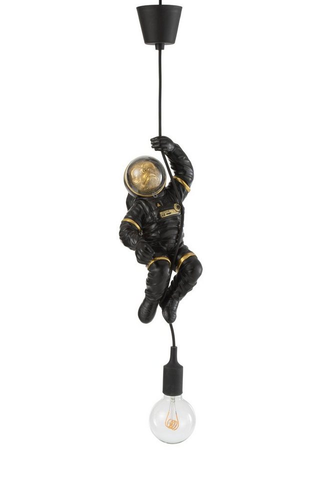 GILDE Dekoobjekt Hängelampe Affe Astronaut Figur Schwarz / Gold Höhe 37cm von GILDE