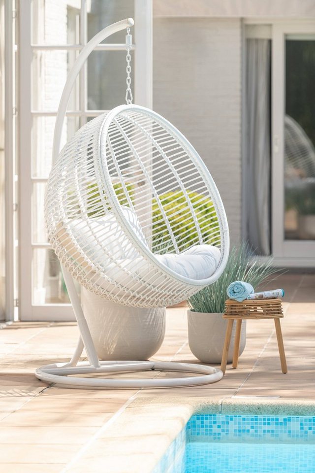 GILDE Dekoobjekt Hängestuhl in Runder Form aus Stahl in Weiß: Entspannung und Gemütlich von GILDE