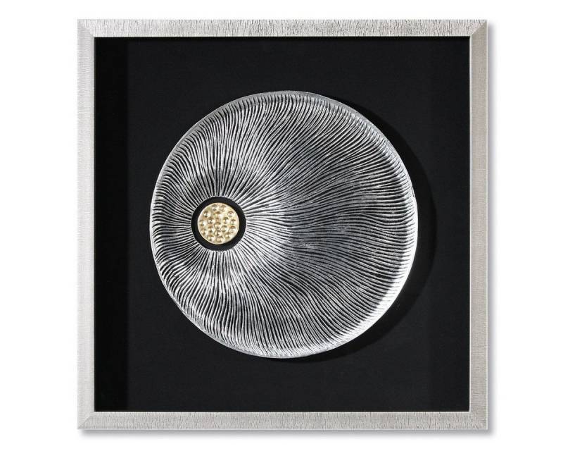 GILDE Dekoobjekt Handgefertigtes Kunstwerk "Pandorra" - Holz, Glas und Metall in silber von GILDE