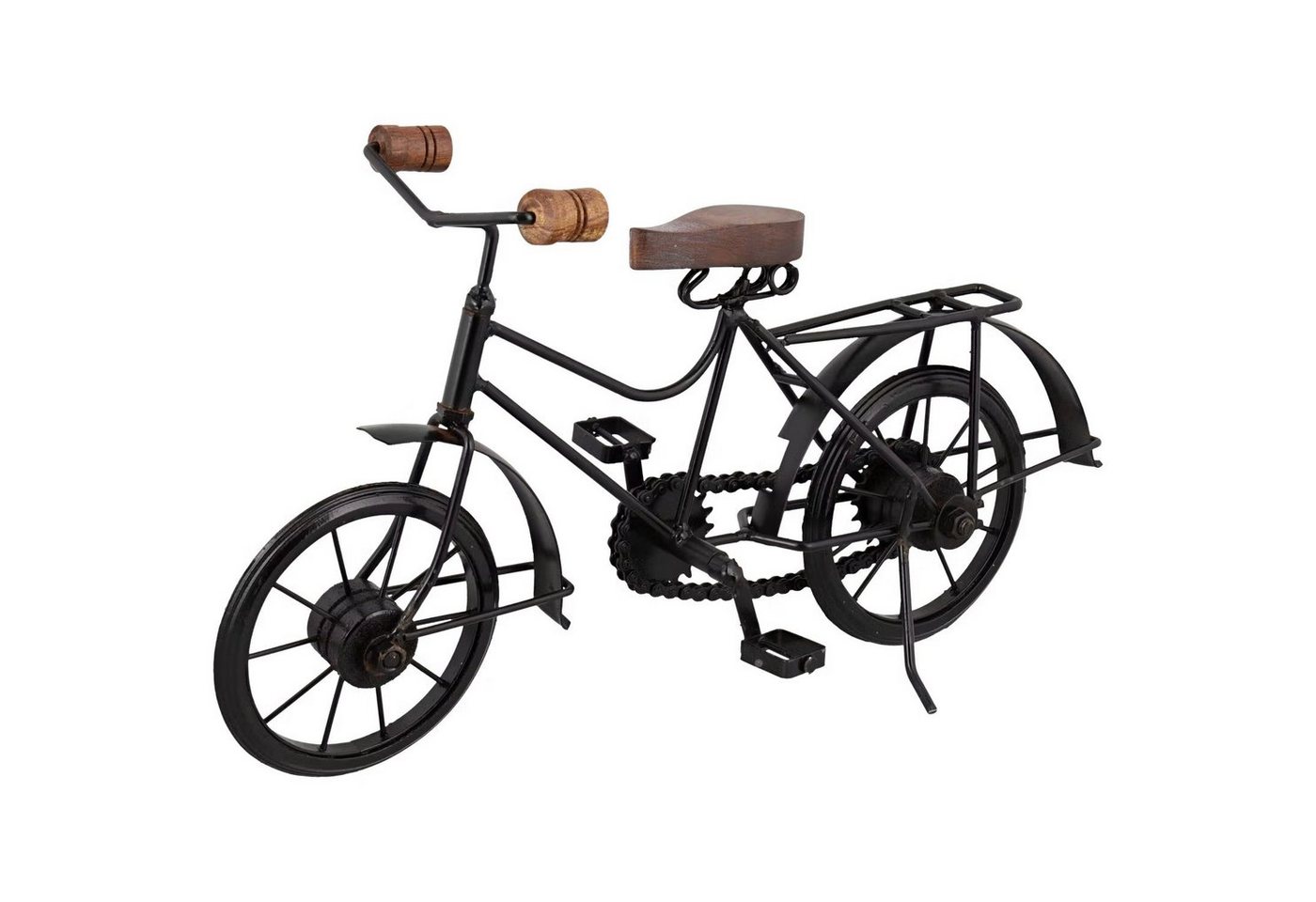 GILDE Dekoobjekt Handgemachter Dekoratives Fahrrad aus Metall und Holz Breite 36cm Stil von GILDE