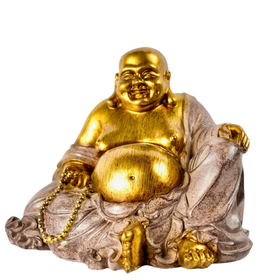 MF Dekoobjekt Lachender dicker Buddha Handbemalte Skulptur für Ruhe und Kraft von MF