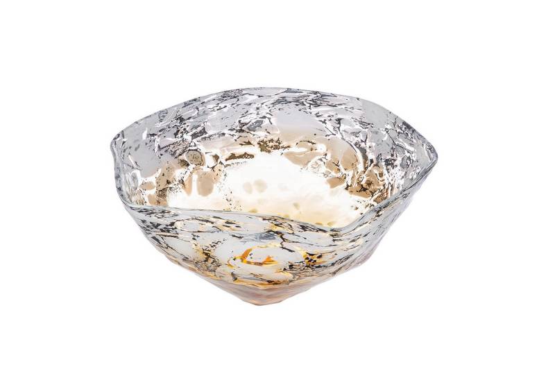 GILDE Dekoschale ARTE Schale - creme, orange - Glas - Höhe 14cm - Glasschale (1x Schale, Geschenkidee - Deko), Servierplatte - Dekoschale - Glasschale - Dekoobjekt von GILDE