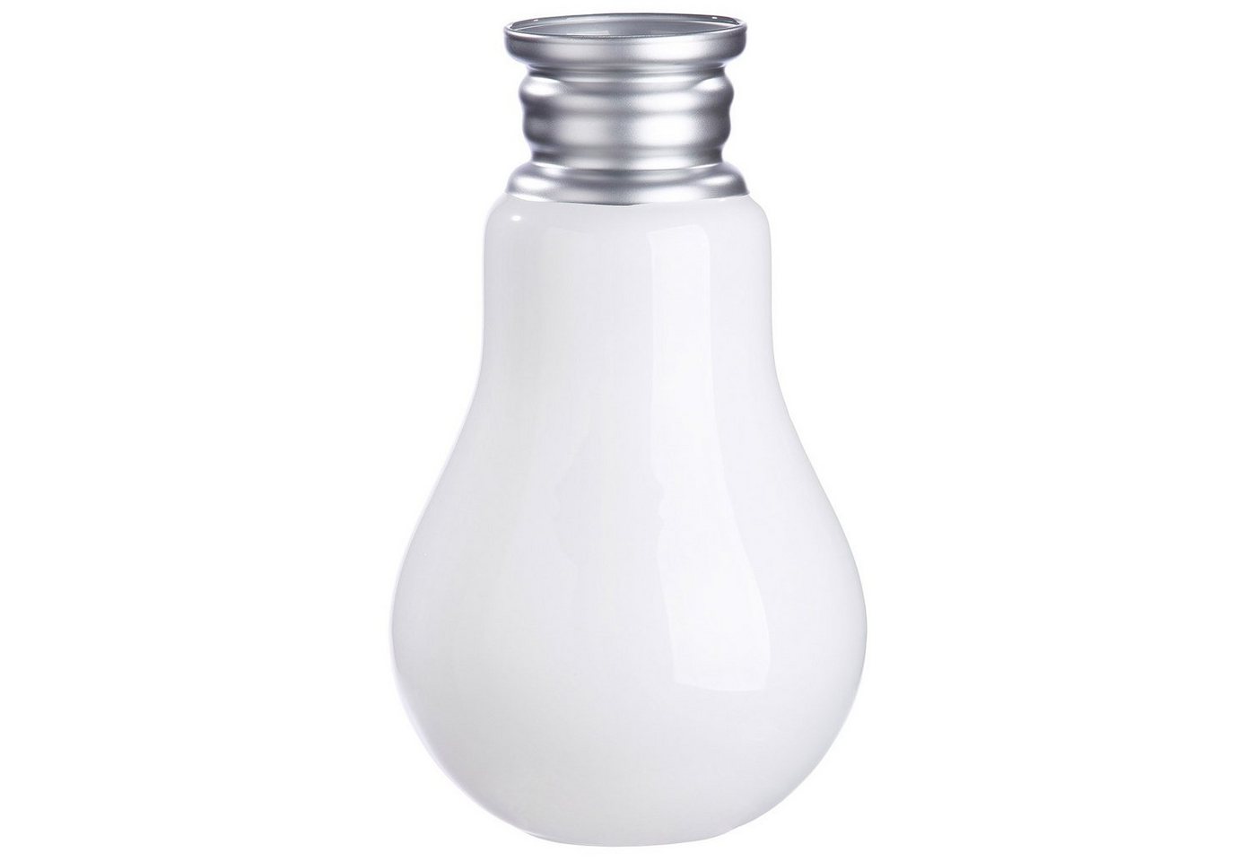 GILDE Dekovase RETRO Vase - weiß - Glas - H. 36cm - Deko - Wohnzimmer (1 Stück), Elegante Glasvase - Blumenvase für stilvolle Tischdeko und Vasen-Deko von GILDE