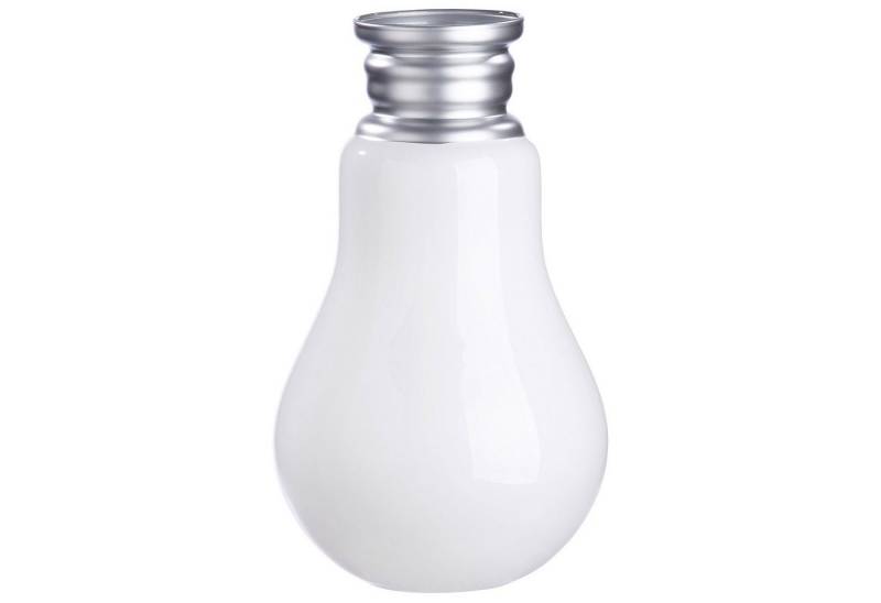 GILDE Dekovase RETRO Vase - weiß - Glas - H. 36cm - Deko - Wohnzimmer (1 Stück), Elegante Glasvase - Blumenvase für stilvolle Tischdeko und Vasen-Deko von GILDE