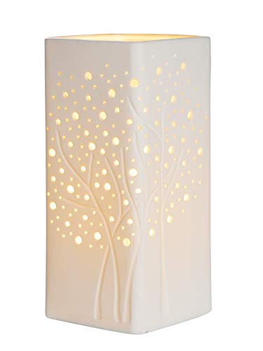 GILDE Design Lampe - Tischlampe aus Porzellan - Deko Wohnzimmer - Höhe 27 cm von GILDE