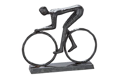 GILDE Design Skulptur Racer brüniert - Figur auf Rennrad - Höhe 15 cm von Casablanca modernes Design