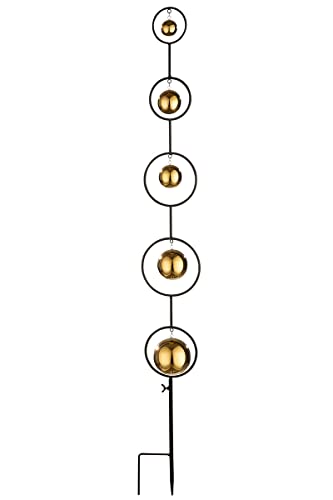 GILDE Edelstahl Gartendeko - Gartenstecker - silberfarbene Kugeln - schwarzer Stab - Höhe 123 cm von GILDE