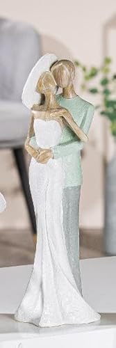 GILDE Figur Elegant Paar weiß/grün/Natur 7x9x31cm von GILDE