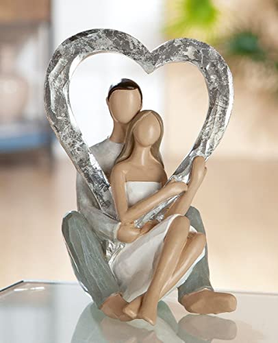 GILDE Figur Liebespaar mit Herz sitzend Höhe 15cm von GILDE