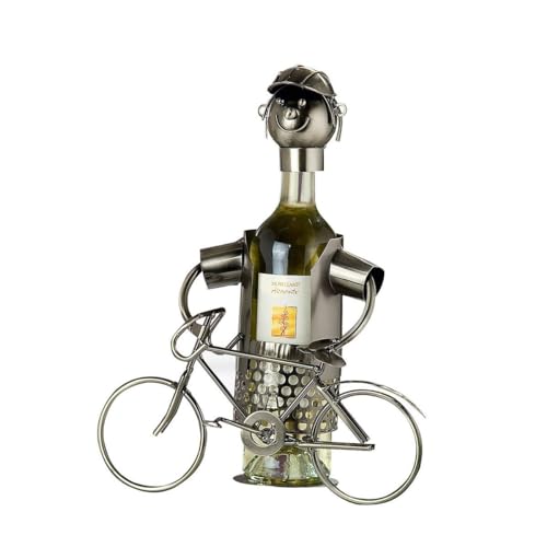 GILDE Flaschenhalter Metall - Deko Weinflaschenhalter Weinhalter lustig Flaschenkorb - H 28 cm von GILDE
