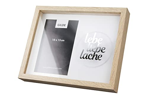 GILDE Fotorahmen lebe Liebe Lache naturfarben, für Bildformat 10 x 15 cm in Hochformat H: 19.50 cm B: 24.50 cm T: 3.50cm 50756 von GILDE