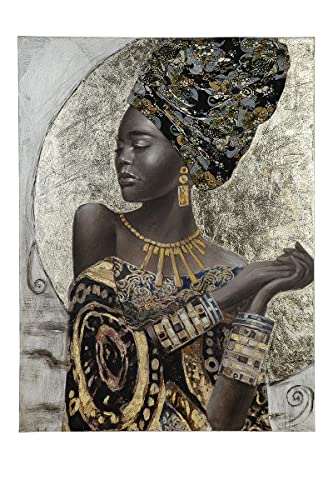 GILDE Gemälde African Lady Creme/braun/goldfarben/schwarz von GILDE