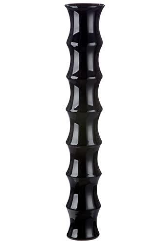 GILDE Glas Vase XL Bamboo - große Deko Bodenvase schwarz - Höhe 85 cm von GILDE