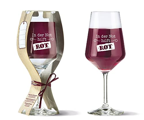 Glas Weinglas In der Not hilft Rot 500ml 46920 von GILDE
