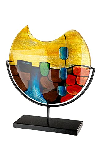 GILDE GlasArt Deko Vase Murano rund Glas Mehrfarbig 39931 von GILDE