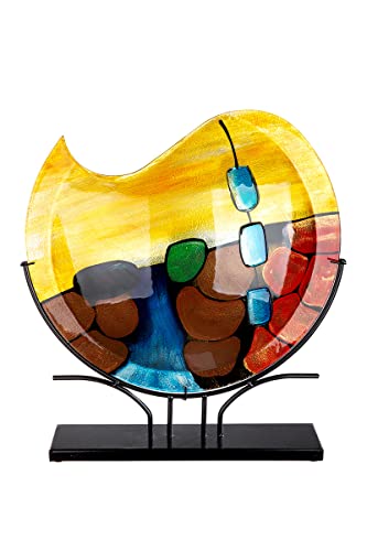 GILDE GlasArt Deko Vase Murano rund Glas Mehrfarbig 39932, Höhe 49 cm von GILDE