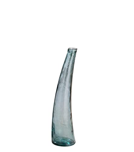 GILDE Vase Corno Petrol aus recyceltem Glas Europäische Herstellung H: 80 cm Ø 20 cm 39197 von GILDE