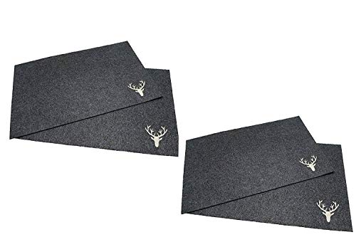 GILDE Handwerk Platzset 4er Set mit Hirschstickerei grau rechteckig 45x35 cm von GILDE