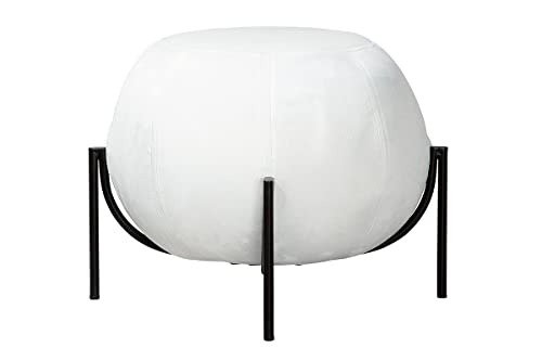 Casablanca modernes Design GILDE Hocker - Pouf Samt - Sitzhocker - Sitzpuff - weiß - H: 40 cm B: 59 cm T: 59cm 38937 von Casablanca modernes Design