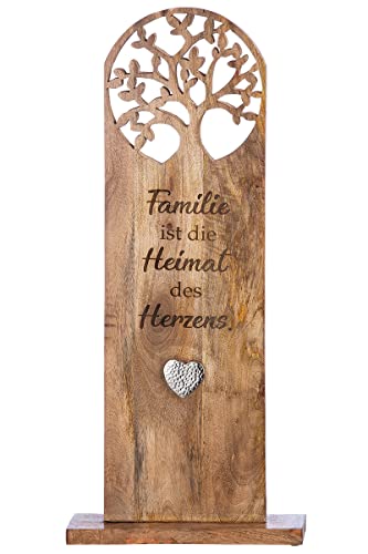 GILDE Holz Deko Standrelief XXL - Lebensbaum Familie & Heimat - Geschenk Einzug Eigenheim - Naturfarben Höhe 86 cm von GILDE