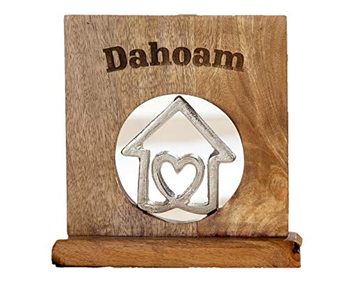 GILDE Holzrahmen mit Botschaft Dahoam Höhe 23 cm, Deko, Zuhause, bayrisch, Sweet Home von GILDE
