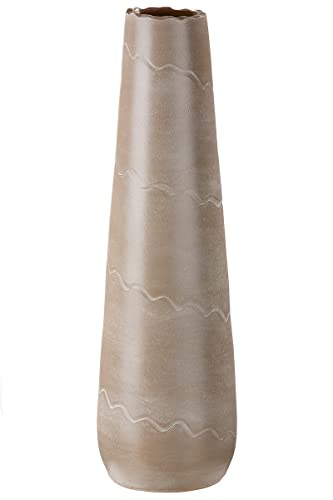 GILDE Keramik Vase Wave XL- Dekovase wasserdicht Höhe 60 cm beige Creme - Dekoration Wohnzimmer - europäische Herstellung von GILDE
