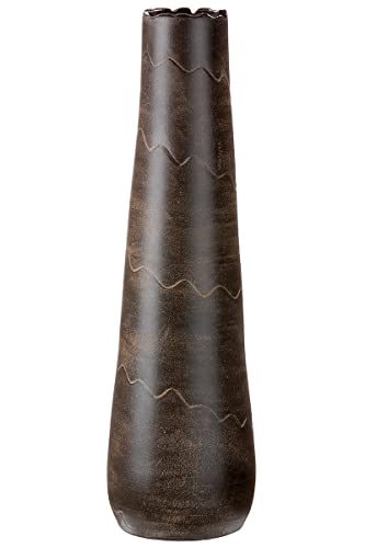 GILDE Keramik Vase Wave XL- Dekovase wasserdicht Höhe 60 cm braun - Dekoration Wohnzimmer - europäische Herstellung von GILDE