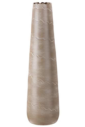 GILDE Keramik Vase Wave XXL - Dekovase wasserdicht Höhe 70 cm beige Creme - Dekoration Wohnzimmer - europäische Herstellung von GILDE