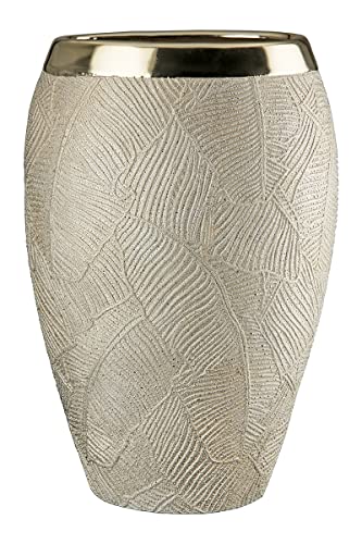 GILDE Keramik breite Vase Cascade Dekorative Vasen, Mehrfarbig, Einzigartig, Höhe 34 cm von GILDE