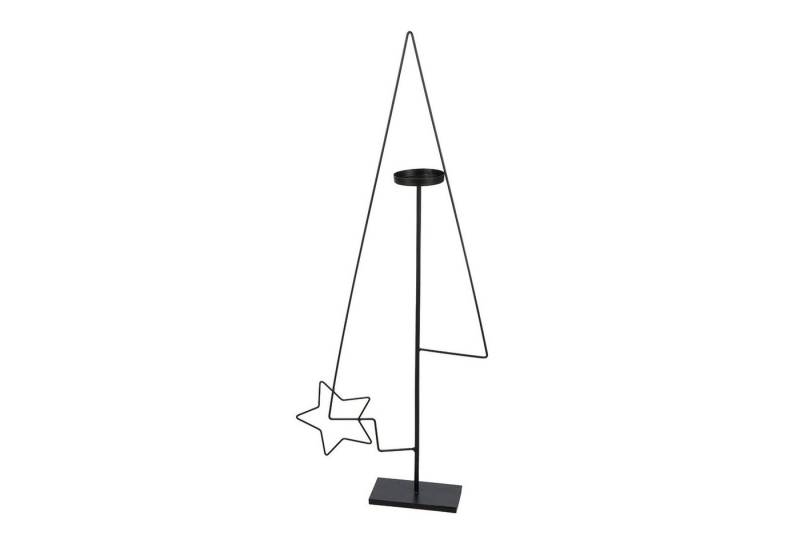 GILDE Kerzenleuchter STAR IN TREE - Kerzenleuchter in schwarz - H. 106cm - Sternmotiv (1xKerzenleuchter, 1 Stück), Kerzenlicht - Leuchter - Kerzenständer - Weihnachtsdekoration - Baum von GILDE