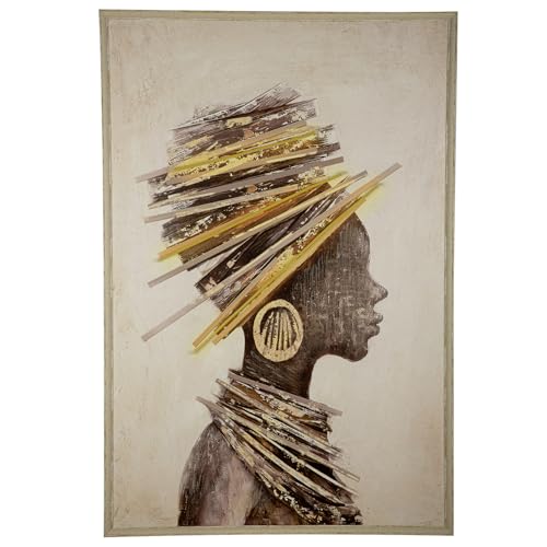 GILDE LED Leinwandbild Milele - mehrfarbig - strukturiert - Fraumotiv - rechteckig - Höhe 123cm x Breite 83cm - Wandbild von GILDE