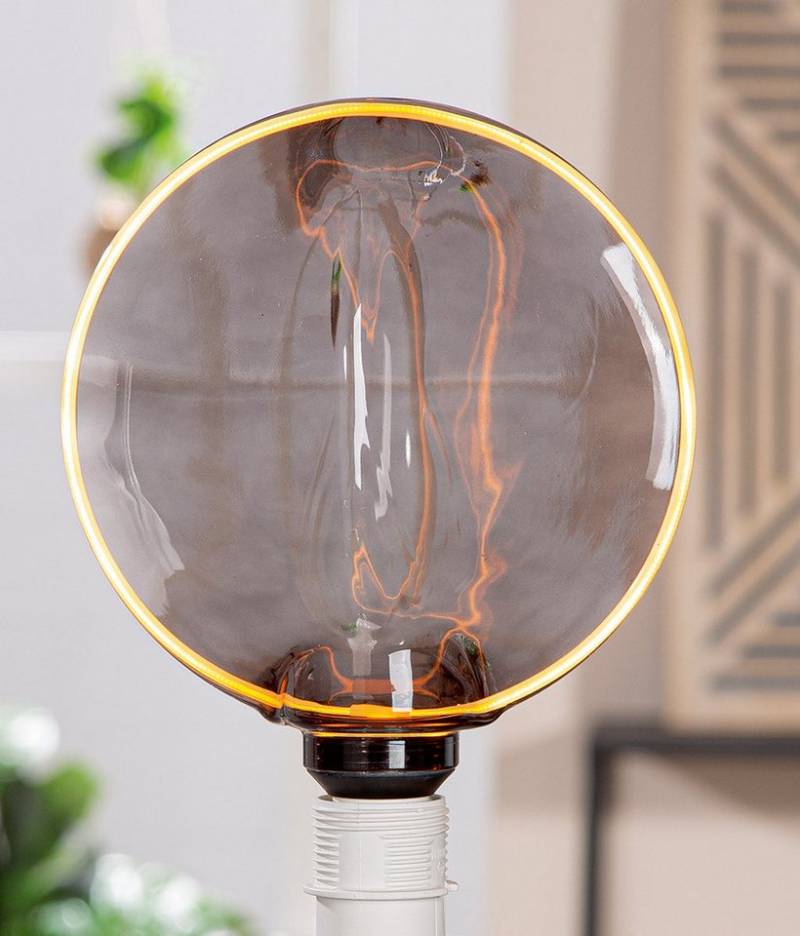 GILDE LED-Leuchtmittel LED Leuchtmittel Murano Rund Glas Anthrazit, 1 St. von GILDE