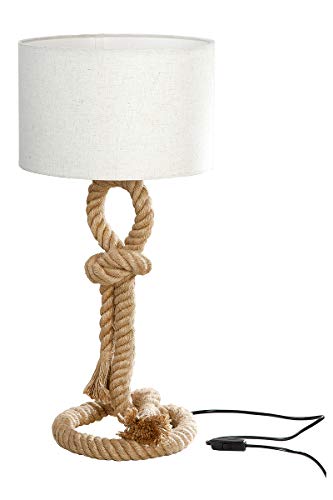 GILDE Lampe Tischlampe Dekolampe Tau-Design - aus Metall mit Tau und cremefarbenem Schirm H 62 cm von GILDE