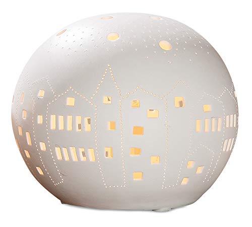 GILDE Lampen Tischlampe Dekolampe Kugel - aus Porzellan - 25 Watt E 14 - weiß Breite 18 cm GILDE Lampen Tischlampe Dekolampe Kugel - aus Porzellan - 25 Watt E 14 - weiß Breite 18 cm von GILDE