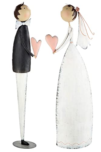 GILDE Metall Figur Braut + Bräutigam im 2er Set, Höhe 90cm, Handarbeit GILDE Metall Figur Braut + Bräutigam im 2er Set, Höhe 90cm, Handarbeit von GILDE