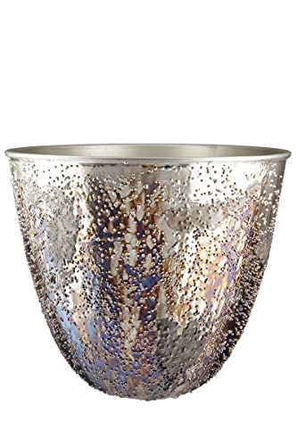 GILDE Metall Pflanzgefäß Blumentpot - Deko Wohnzimmer Geschenk für Frauen Geburtstag Muttertag - Farbe: metallic braun Höhe 22 cm von GILDE