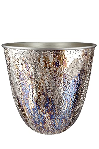 GILDE Metall Pflanzgefäß Blumentpot - Deko Wohnzimmer Geschenk für Frauen Geburtstag Muttertag - Farbe: metallic braun Höhe 29 cm von GILDE