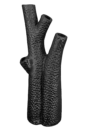 GILDE Moderne Deko Vase Blumenvase aus Aluminium - Farbe: matt schwarz - AST Baum Design - Höhe 30 cm von GILDE