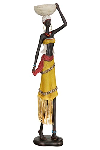 GILDE Moderne Dekofigur Skulptur Frau - afrikanische Deko aus Kunstharz - Afrika Style - Höhe 46 cm von GILDE