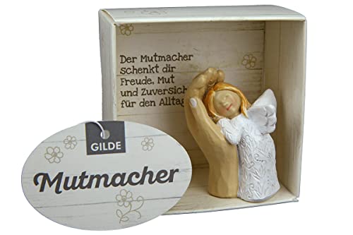 GILDE Mutmacher Schutzengel in schützender Hand 5,0 x 4,0cm; Kind in Hand, in schöner Verpackung mit Spruch von GILDE