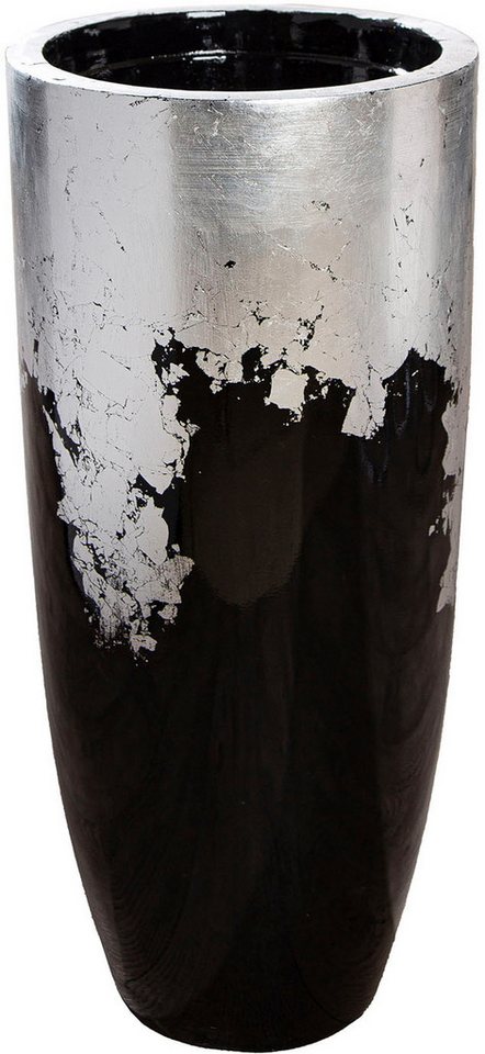 GILDE Pflanzkübel Übertopf XXL Konus schwarz, silberfarben (1 St) von GILDE