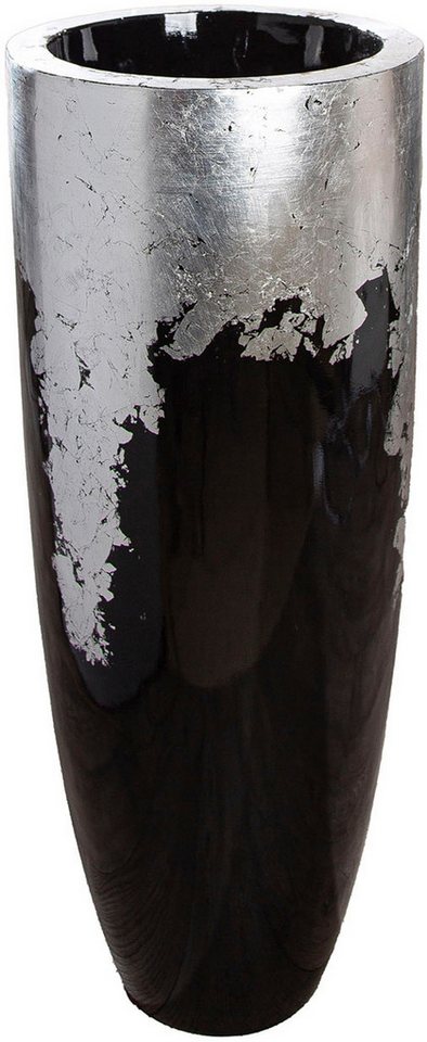 GILDE Pflanzkübel Übertopf XXL Konus schwarz, silberfarben (1 St) von GILDE
