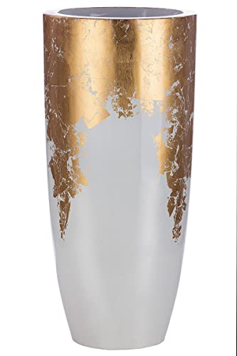 GILDE Pflanztopf Pflanzgefäß aus Kunststoff - Pot für Blumen - Dekoration und Geschenk Geburtstag Muttertag - Farbe: Gold weiß Höhe 75 cm GILDE Pflanztopf Pflanzgefäß aus Kunststoff - Pot für Blumen - Dekoration und Geschenk Geburtstag Muttertag - Farbe: Gold weiß Höhe 75 cm von GILDE