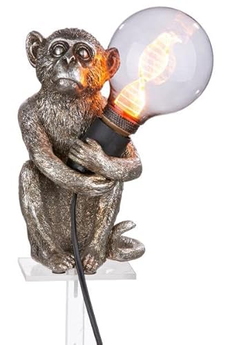 GILDE Poly Lampe Monkey ant. Silber sitzende GILDE Poly Lampe Monkey ant. Silber sitzende von GILDE