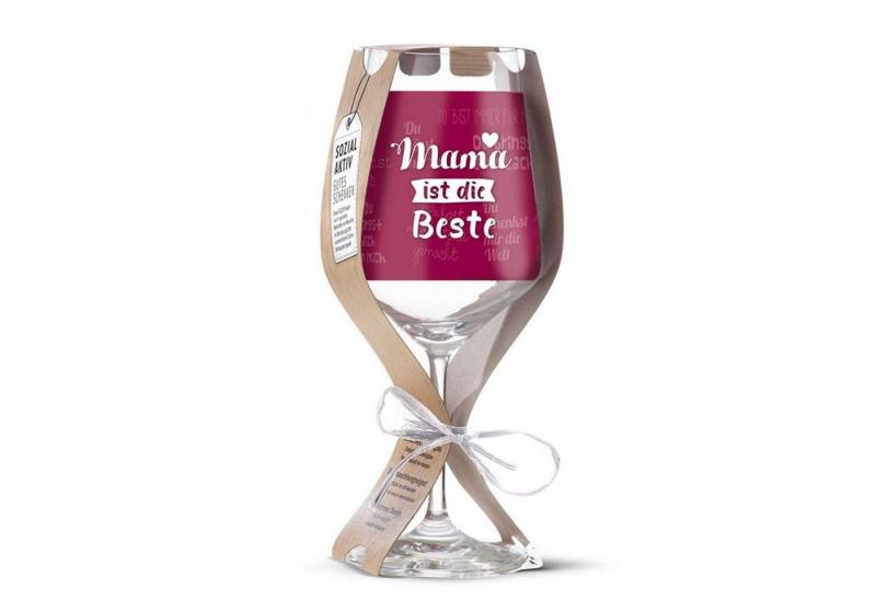 GILDE Rotweinglas 'Mama ist die Beste' 500ml, Glas von GILDE