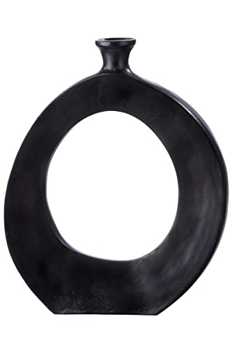GILDE Schwarze Blumenvase Vase aus Aluminium - Deko Wohnzimmer Geschenk für Frauen Geburtstag Muttertag Höhe 50 cm von GILDE